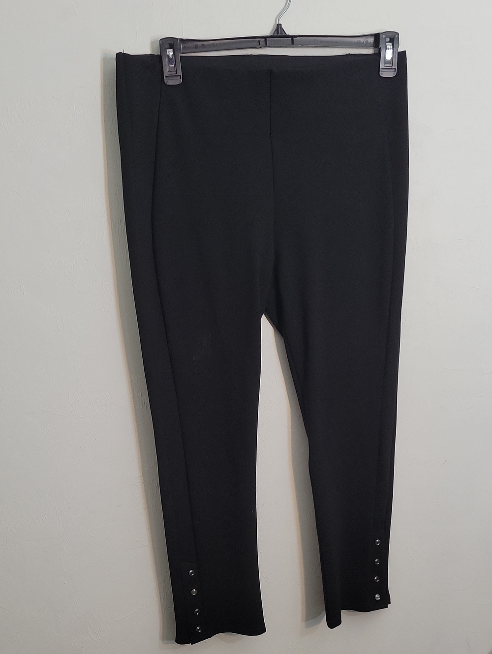 Investments Black Skinny Pull-On Jeggings with Snap Cuff Detail